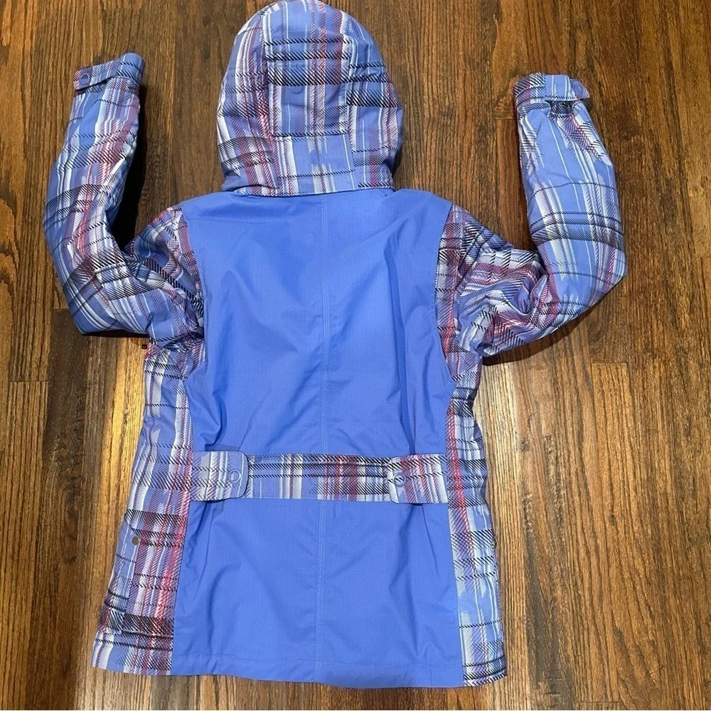 Oakley Blue Plaid Thinsulate Insulation Ski Snow Board Winter Coat Jacket Medium